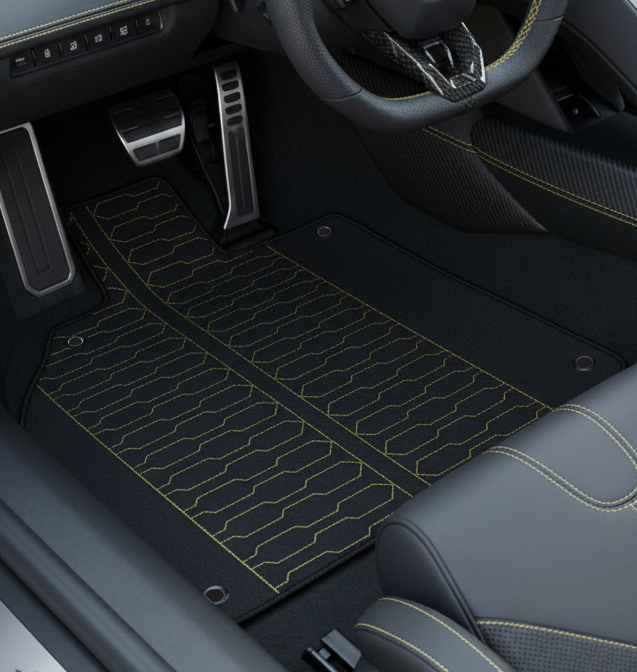 Customizable Leather Floor Mats with Triangle Pattern for Lamborghini Sian (2020-2022) - AutoWin
