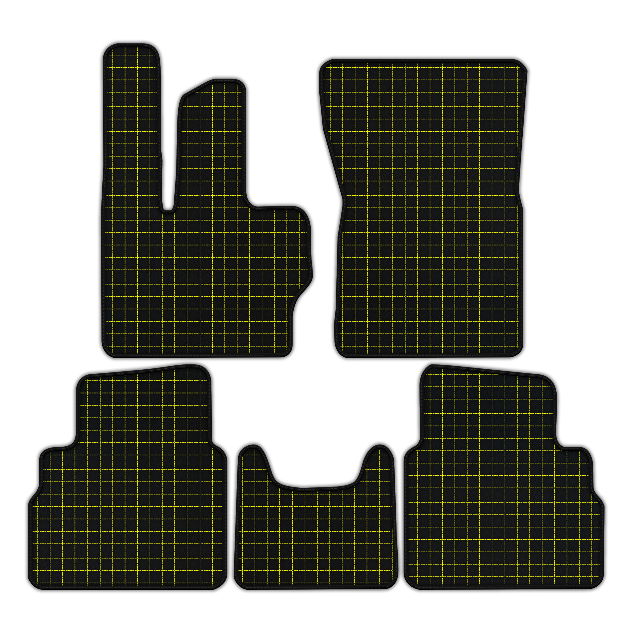 Customizable Leather Floor Mats with Square Pattern for Mercedes Benz G-Class W463 (2018-2023)