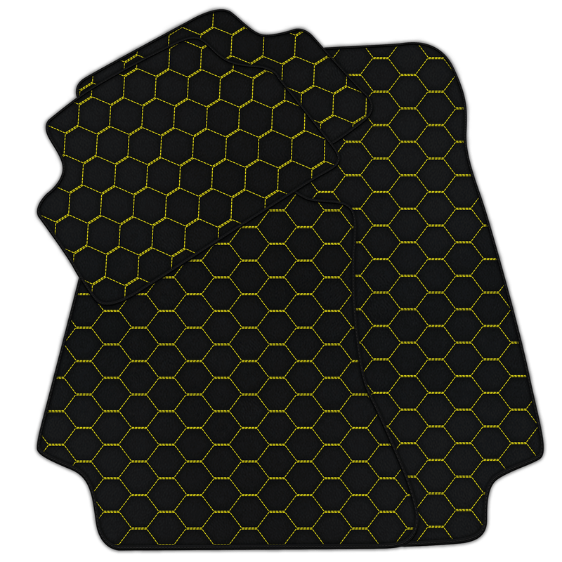 Customizable Leather Floor Mats with Symmetrical Hex Pattern for Mercedes Benz S-Class W222 (2013-2020) Short Wheelbase