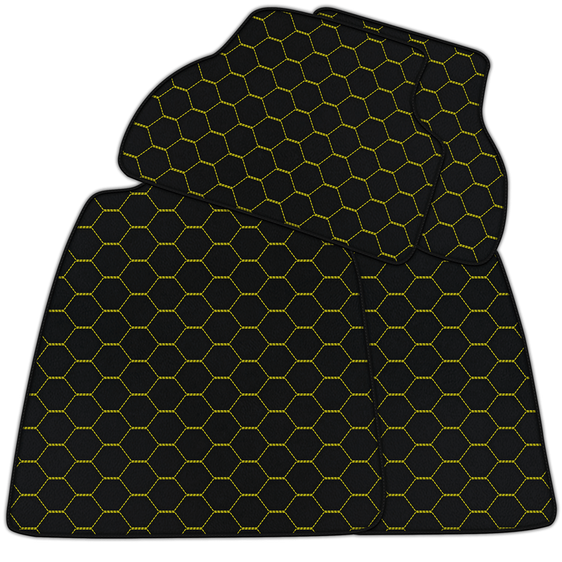 Customizable Leather Floor Mats with Symmetrical Hex Pattern for Audi RS 6 C8 5-Door Estate (2019-2024)
