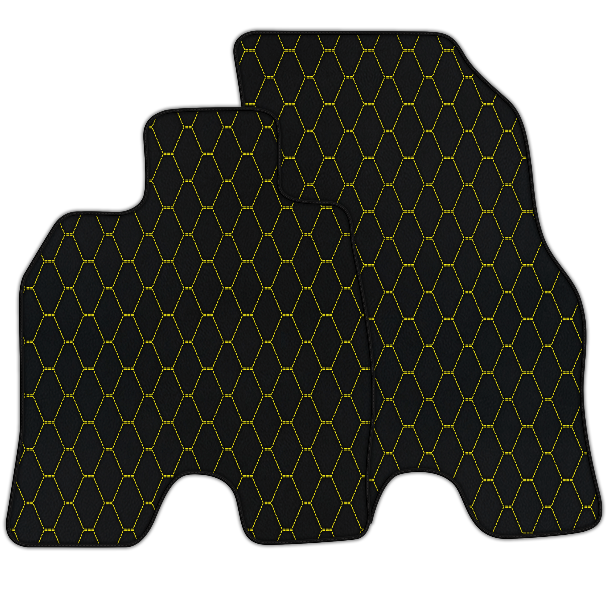 Customizable Leather Floor Mats with Vertical Hex Pattern for BMW i8 Series l12 I15