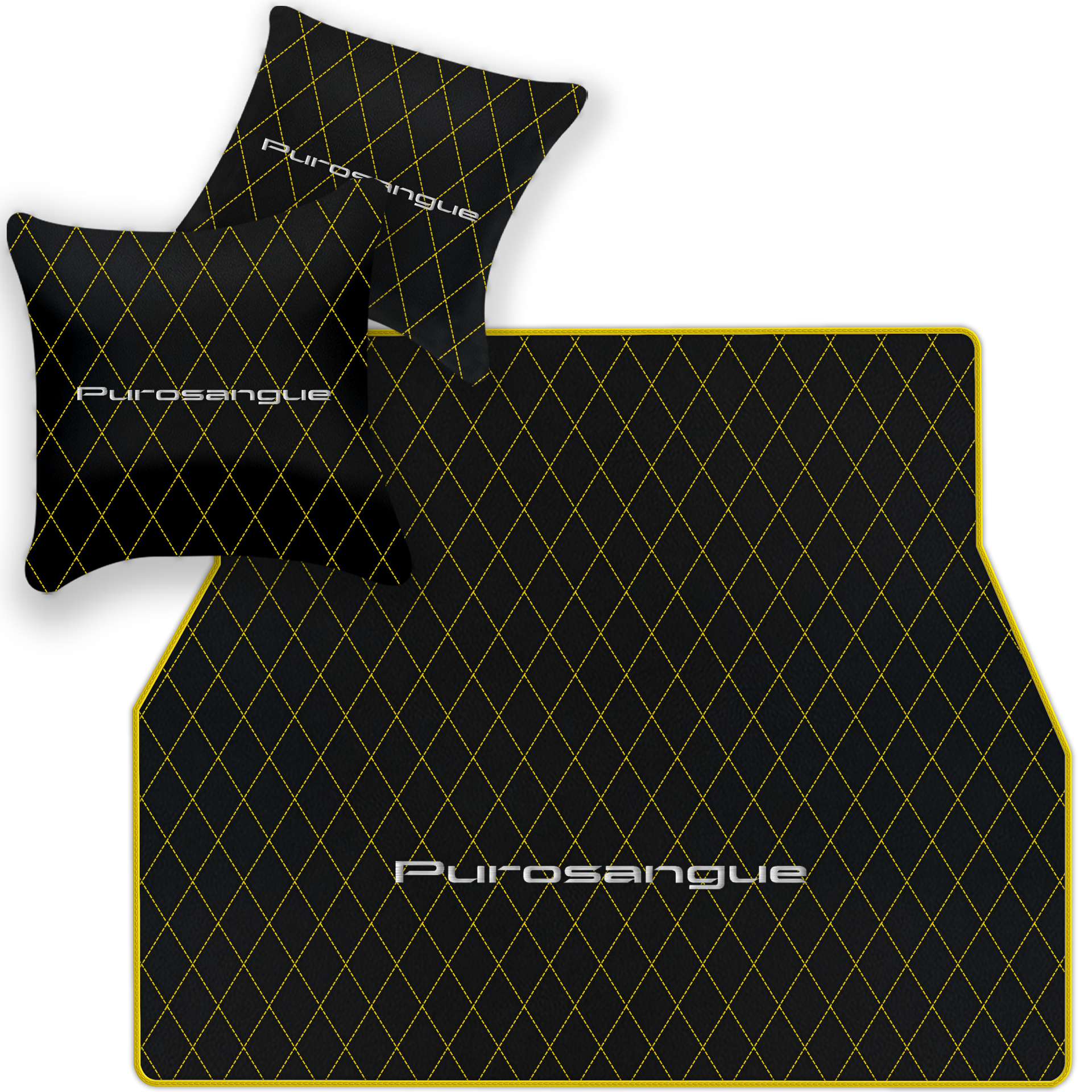 Premium Black Leather Floor Mats for Rolls Royce Shadow (1965-1977)