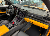 Tapetes para Carro Personalizáveis para Lamborghini Urus Preto Sob Medida com Acabamento Amarelo