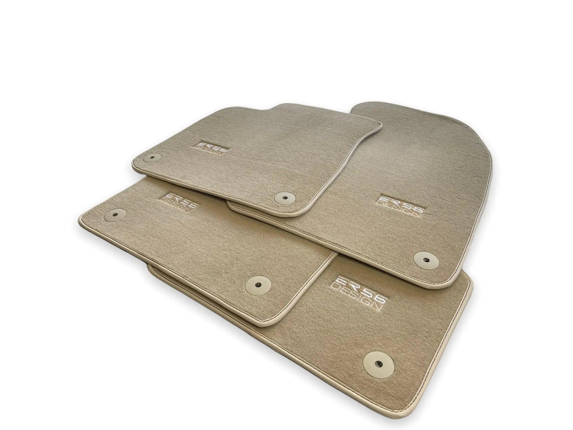 Beige Floor Mats for Audi A4 - B9 Sedan (2019-2023) | ER56 Design - AutoWin