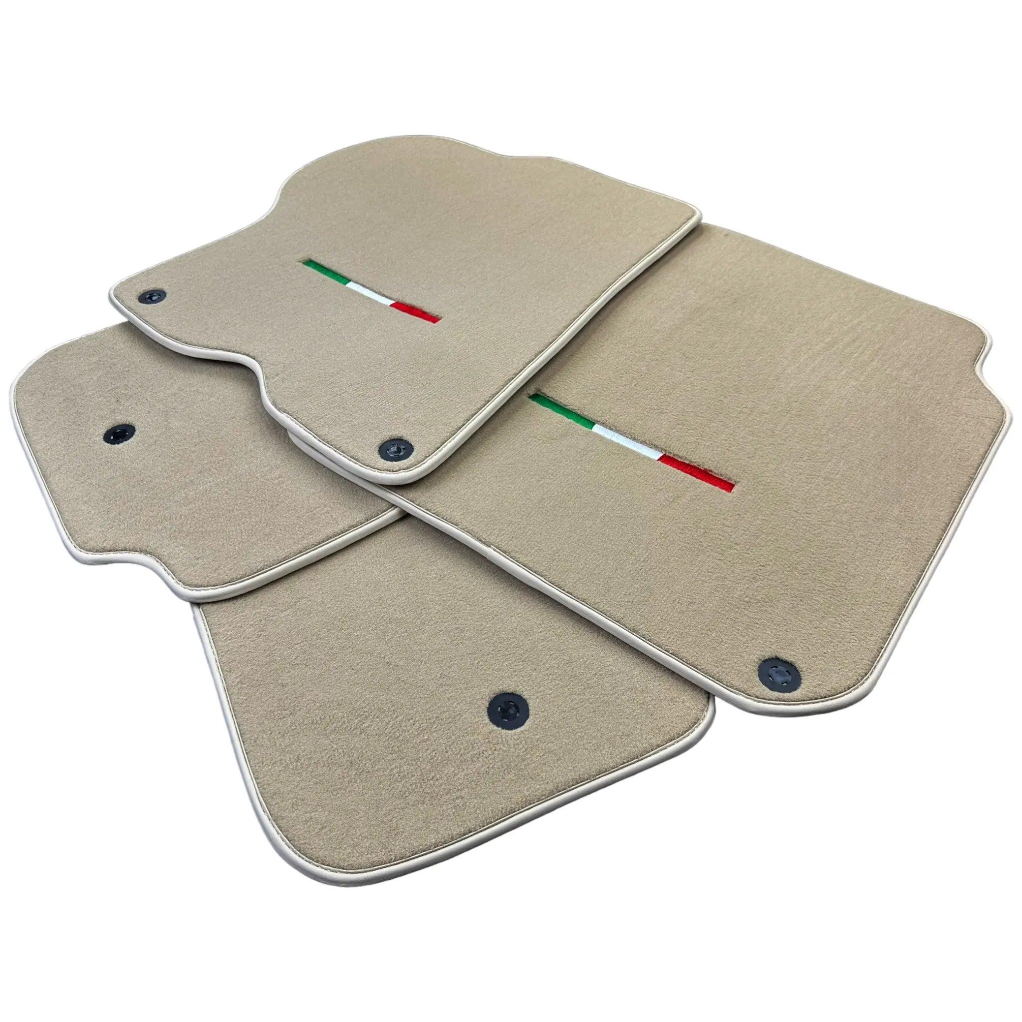 Beige Floor Mats for Ferrari GTC4 Lusso (2016-2023) Italian Edition - AutoWin