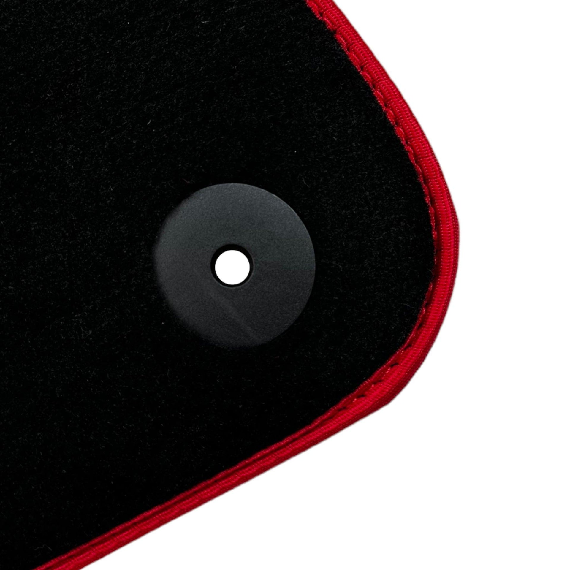 Black Floor Mats For Audi A6 - C8 Sedan (2018-2023) ER56 Design with Red Trim - AutoWin