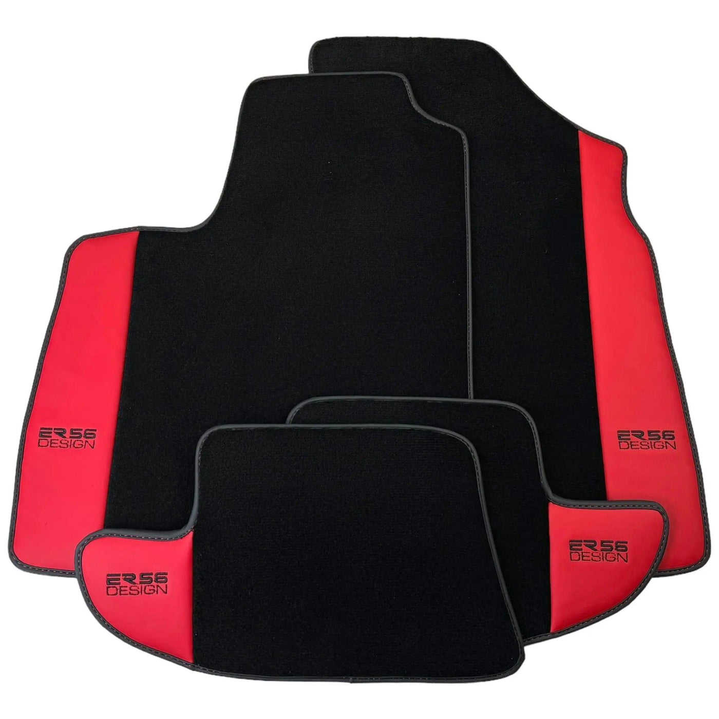 Black Floor Mats for Bentley Continental GT (2011–2018) with Red Leather | ER56 Design - AutoWin