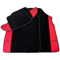 Black Floor Mats for Bentley Continental GTC (2018–2023) with Red Leather | ER56 Design - AutoWin