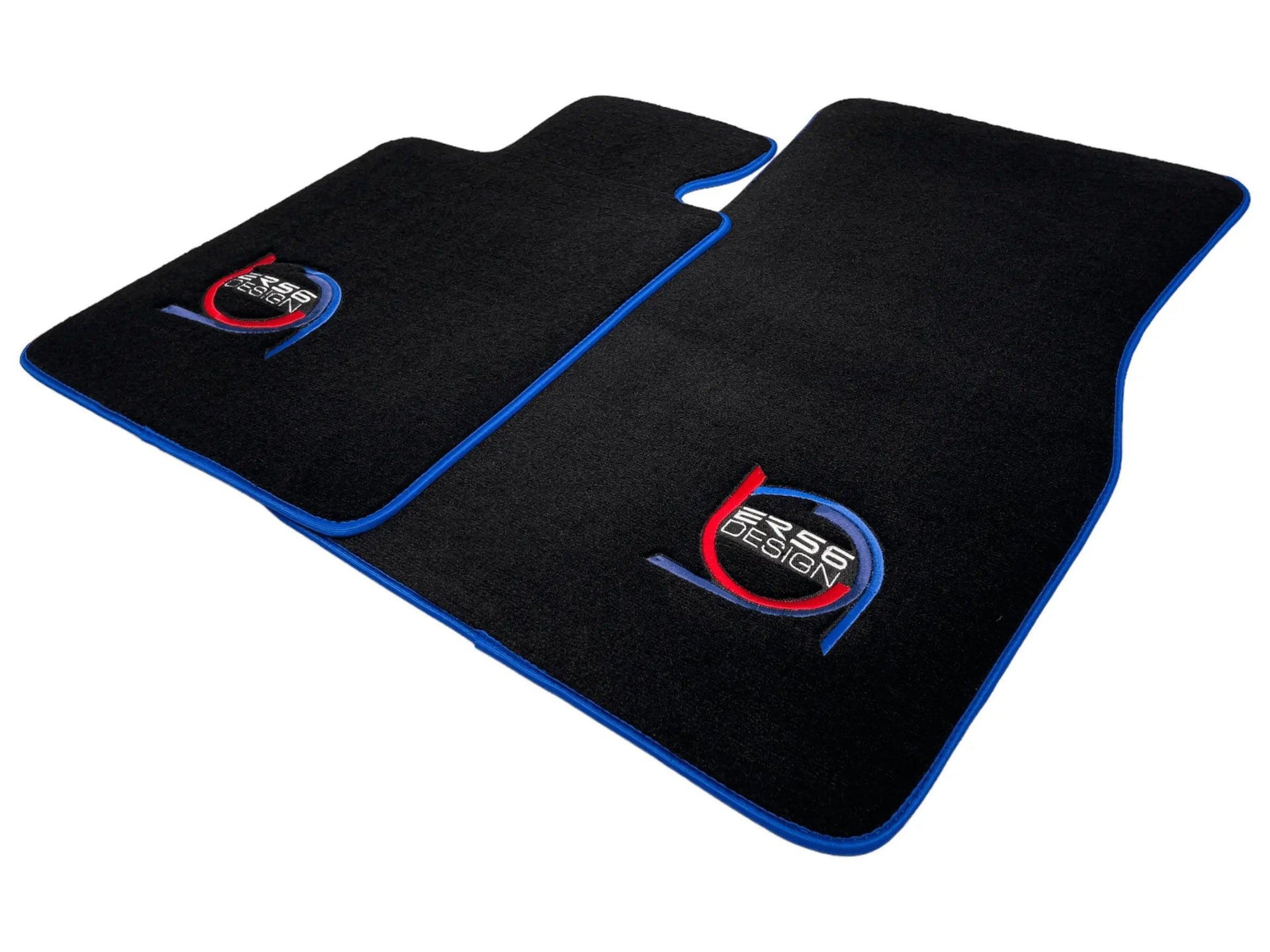 Black Floor Mats For BMW 5 Series E28 Sedan ER56 Design Limited Edition Blue Trim - AutoWin