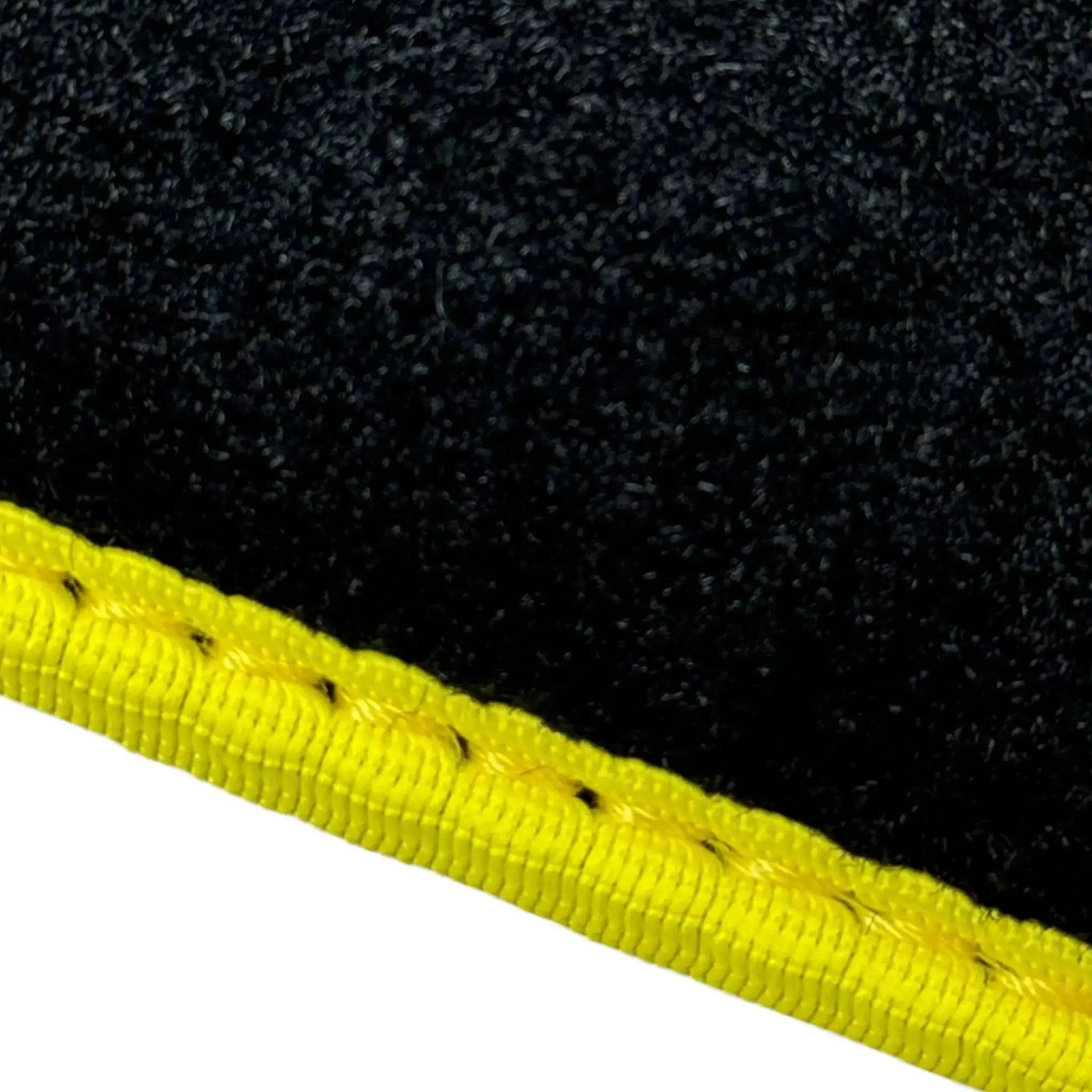 Black Floor Mats For BMW 5 Series F10 | Fighter Jet Edition | Yellow Trim - AutoWin