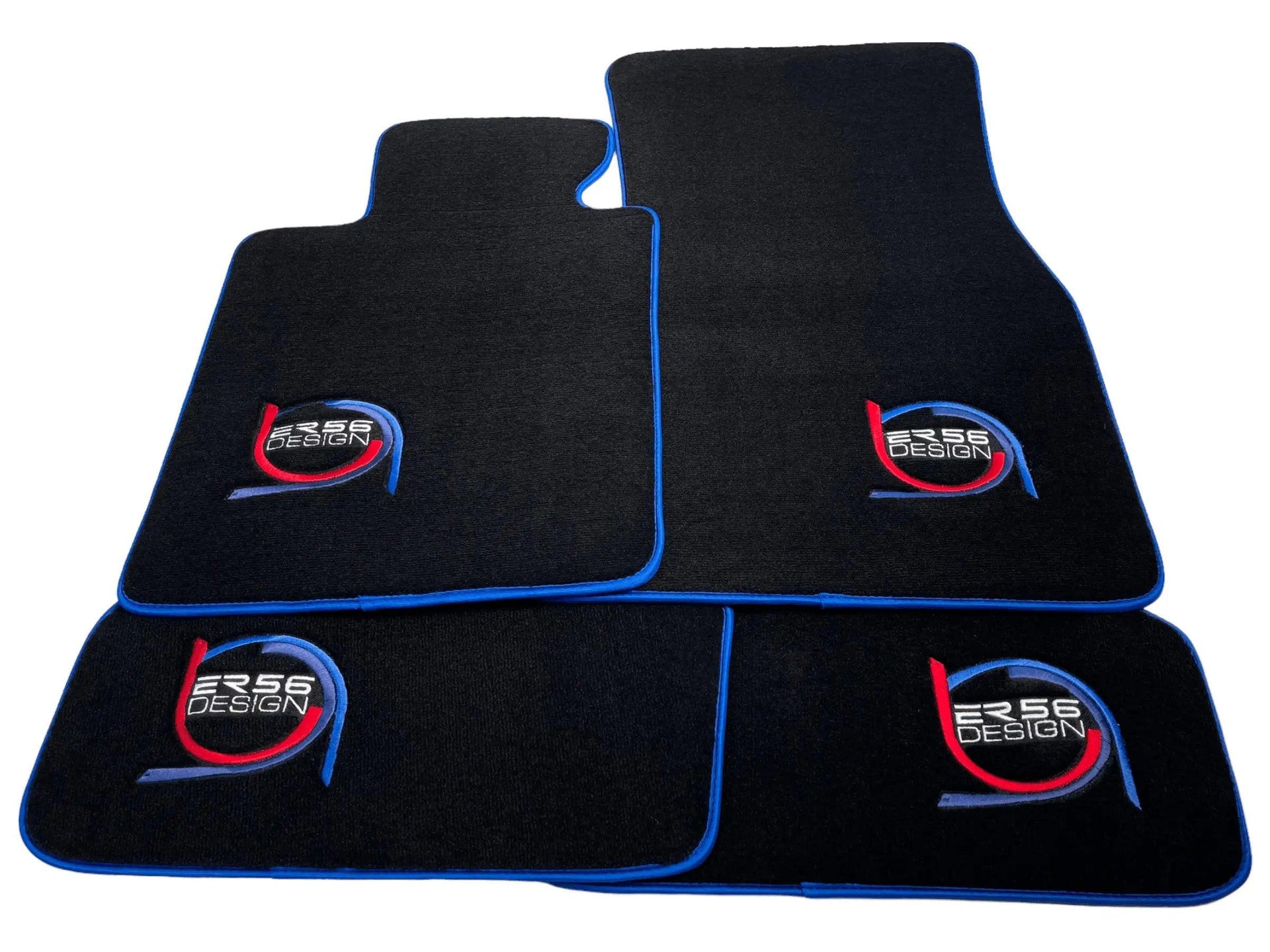 Black Floor Mats For BMW M4 G83 Convertible ER56 Design Limited Edition Blue Trim - AutoWin