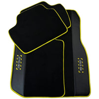 Black Floor Mats For BMW M4 Series F83 | Fighter Jet Edition | Yellow Trim AutoWin Brand - AutoWin