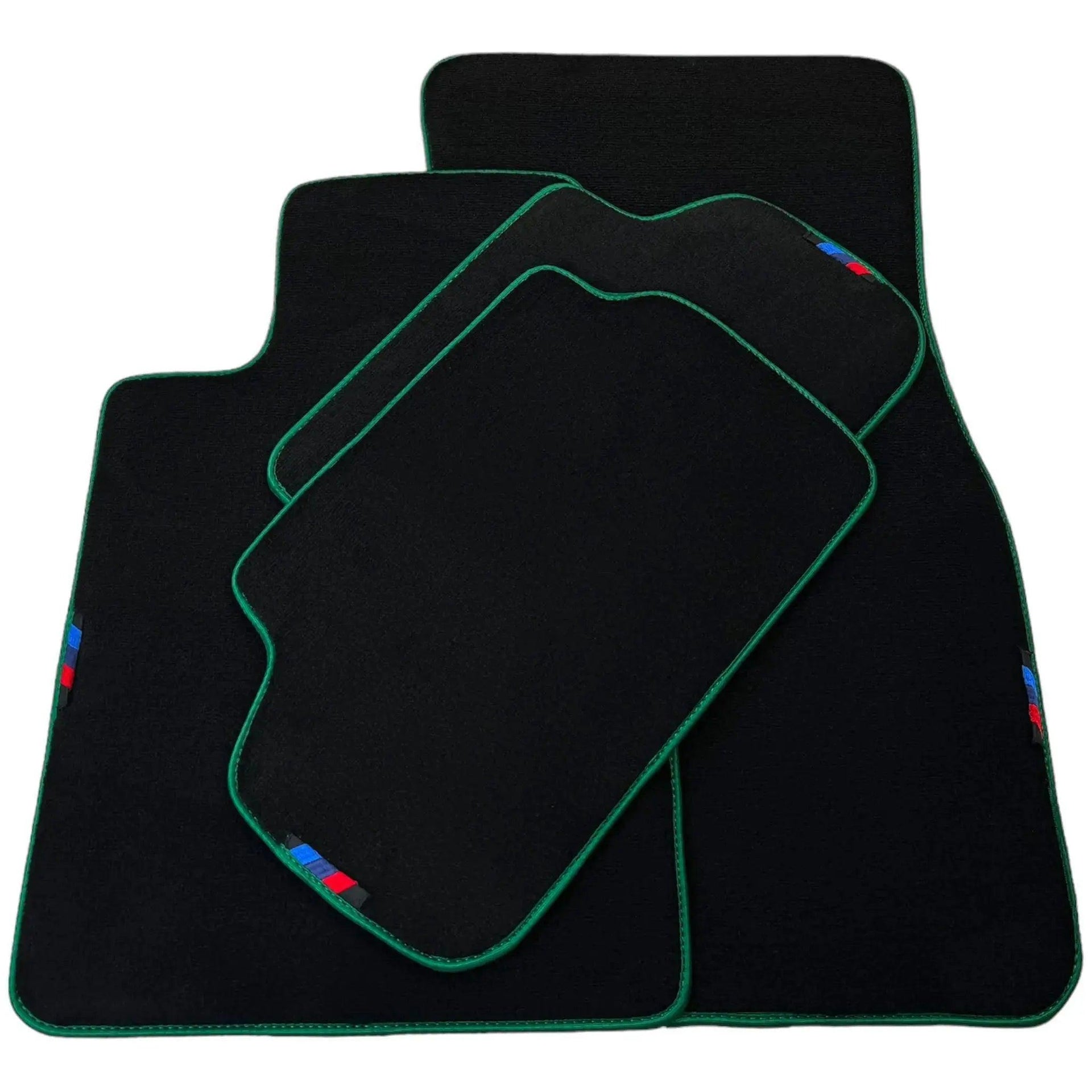Black Floor Mats For BMW X5 Series E70 | Green Trim - AutoWin