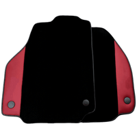 Black Floor Mats for Ferrari 458 Spider (2012-2015) with Bordeaux Nappa Leather - AutoWin