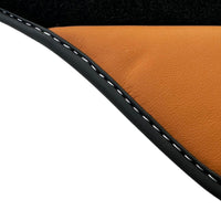 Black Floor Mats for Ferrari 458 Italia (2009-2015) with Cuoio Nappa Leather - AutoWin