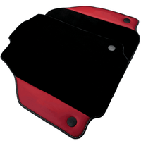 Black Floor Mats for Ferrari 488 Pista Spider (2019-2021) with Bordeaux Nappa Leather - AutoWin
