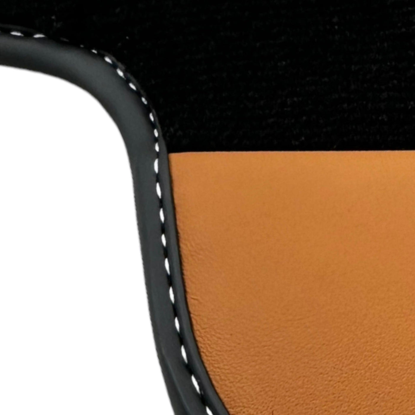 Black Floor Mats for Ferrari California T (2015-2018) with Cuoio Nappa Leather - AutoWin