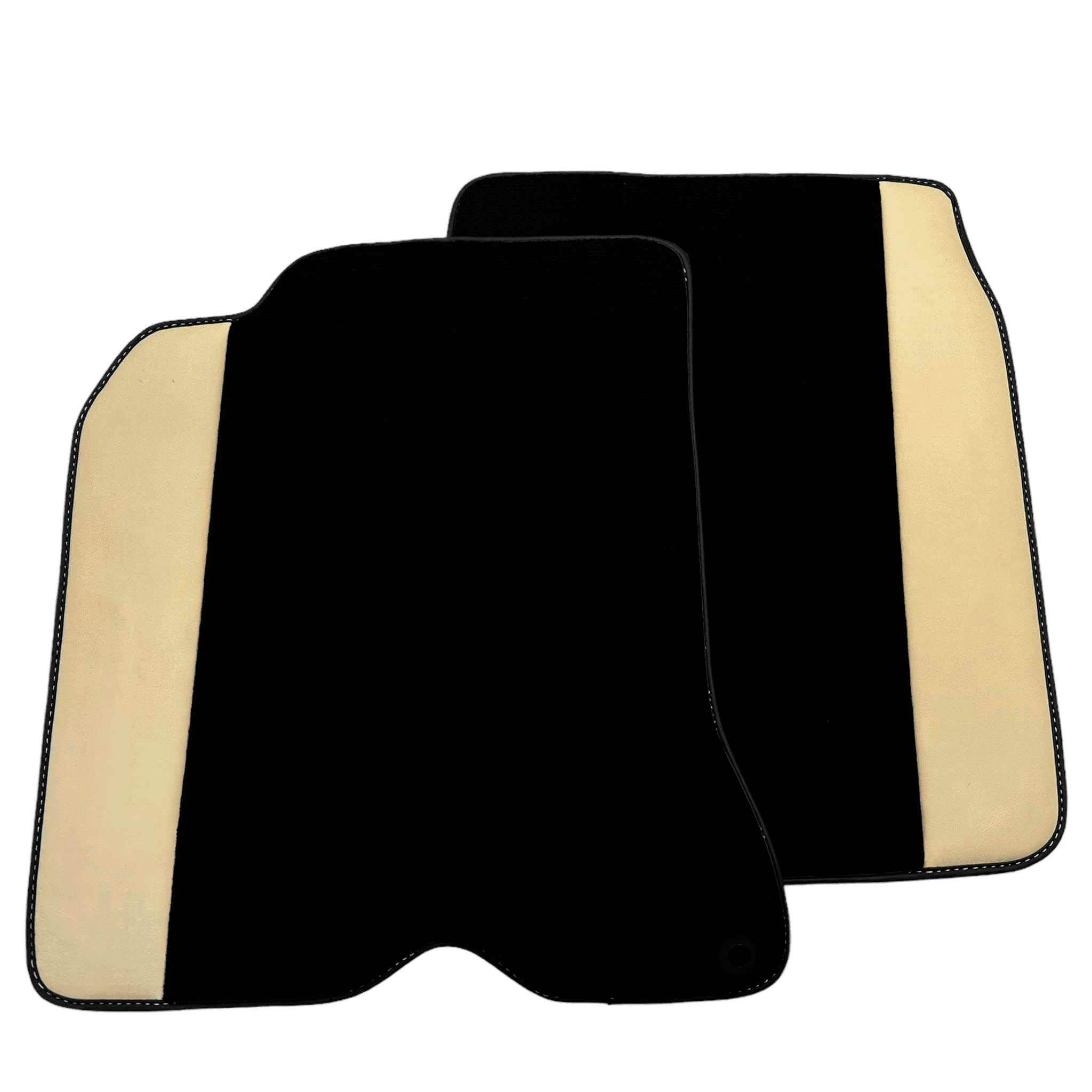 Black Floor Mats for Ferrari California T (2015–2018) Crema Nappa Leather - AutoWin
