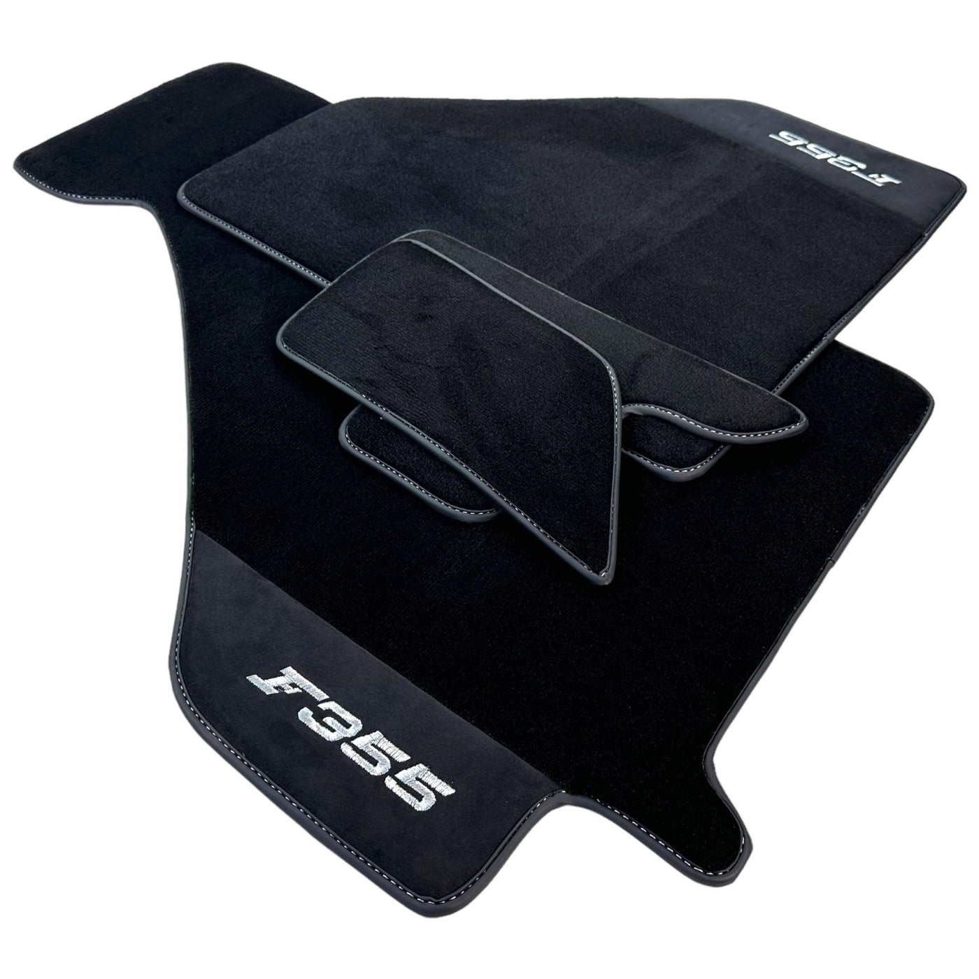 Black Floor Mats For Ferrari F355 1994-1999 With Alcantara Leather - AutoWin