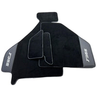 Black Floor Mats For Ferrari F355 1994-1999 With Leather - AutoWin
