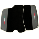 Black Floor Mats For Ferrari Roma (2021-2024) with Leather and Beige Trim - AutoWin