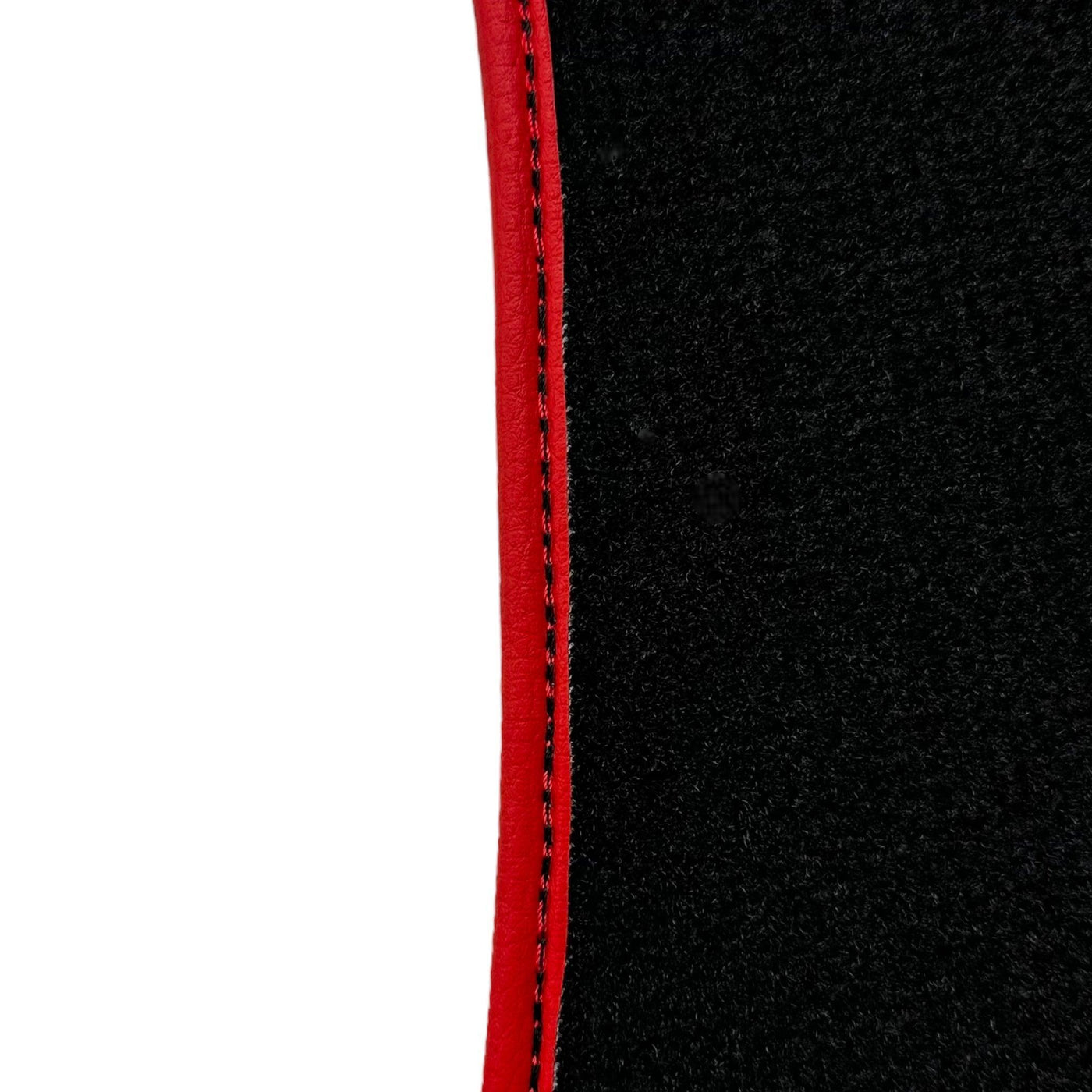 Black Floor Mats For Ferrari Portofino (2018-2023) With Leather and Red Trim - AutoWin
