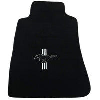 Black Floor Mats For Ford Mustang V (2004-2010) With Pony - AutoWin