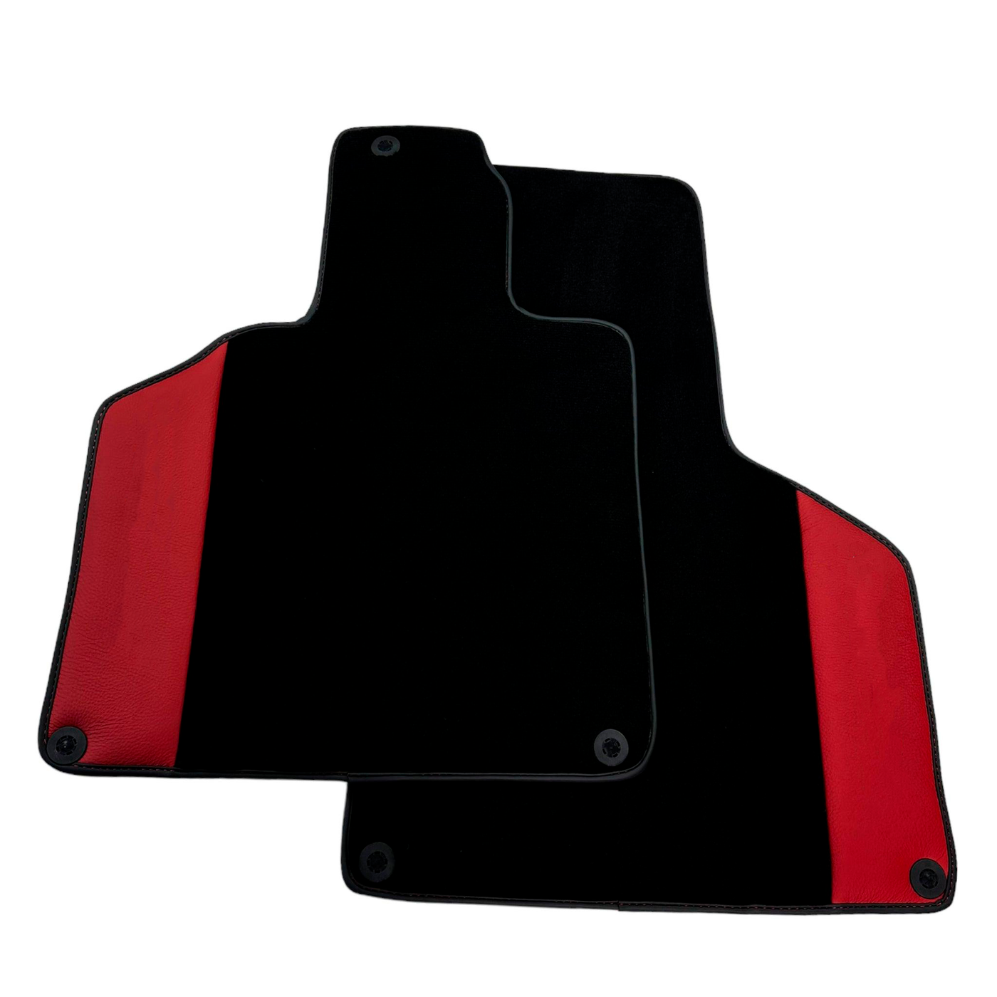 Custom Black Floor Mats for Lamborghini Gallardo With Red Leather