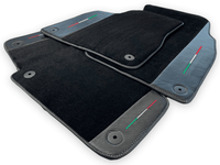 Black Floor Mats For Lamborghini Urus With Carbon Fiber Leather - AutoWin