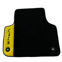 Black Floor Mats For Lamborghini Urus With Yellow Alcantara Leather - AutoWin