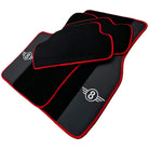Black Floor Mats for Mini Clubman F54 (2019-2023) With Leather | Red Trim - AutoWin