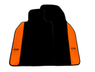 Black Floor Mats for Porsche 987 Cayman (2009-2012) with Orange Alcantara Leather ER56 Design - AutoWin