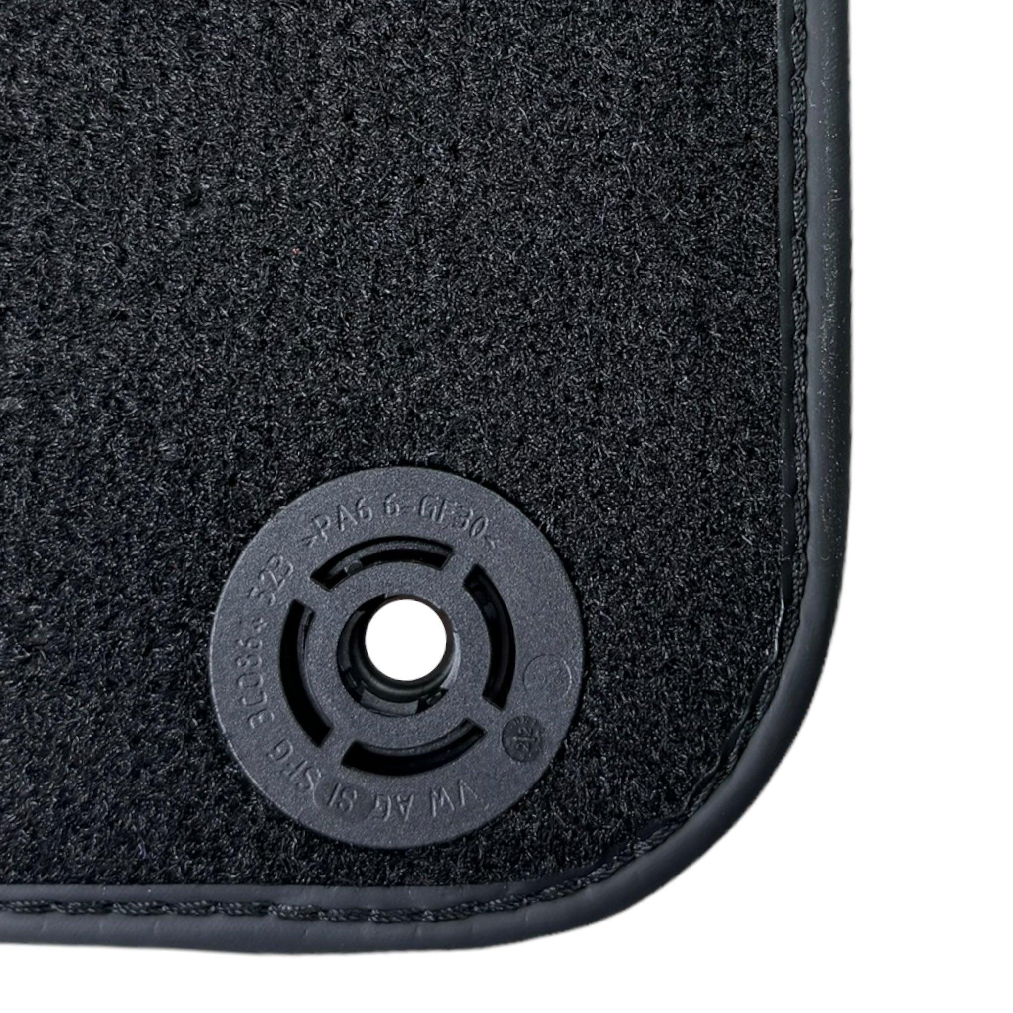 Black Floor Mats for Porsche Macan (2014-2023) with Bordeaux Nappa Leather | ER56 Design - AutoWin