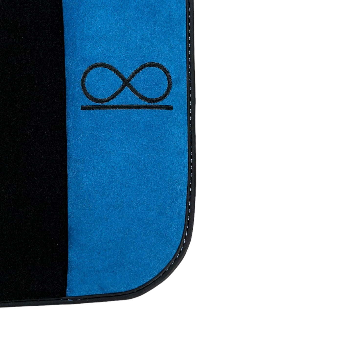 Black Floor Mats For Rolls Royce Black Badge Cullinan Blue Alcantara Leather - AutoWin