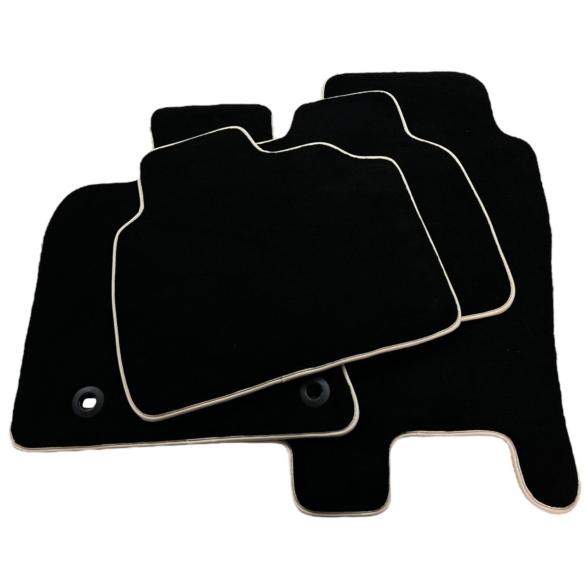 Black Floor Mats for Toyota Camry (2017-2023) Beige Trim - AutoWin