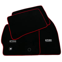 Black Floor Mats for Toyota Prius (2009-2012) ER56 Design with Red Trim - AutoWin