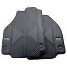 Black Leather Floor Mats For Ferrari F8 Spider (2019-2023) ER56 Design - AutoWin