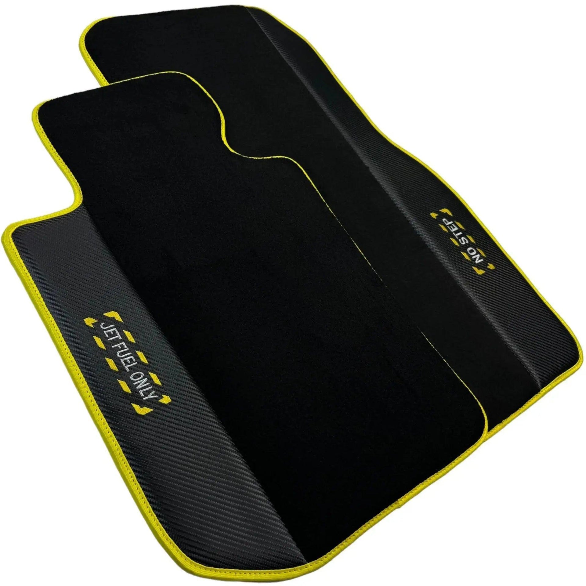 Black Mats For BMW X6 Series F16 | Fighter Jet Edition | Yellow Trim - AutoWin