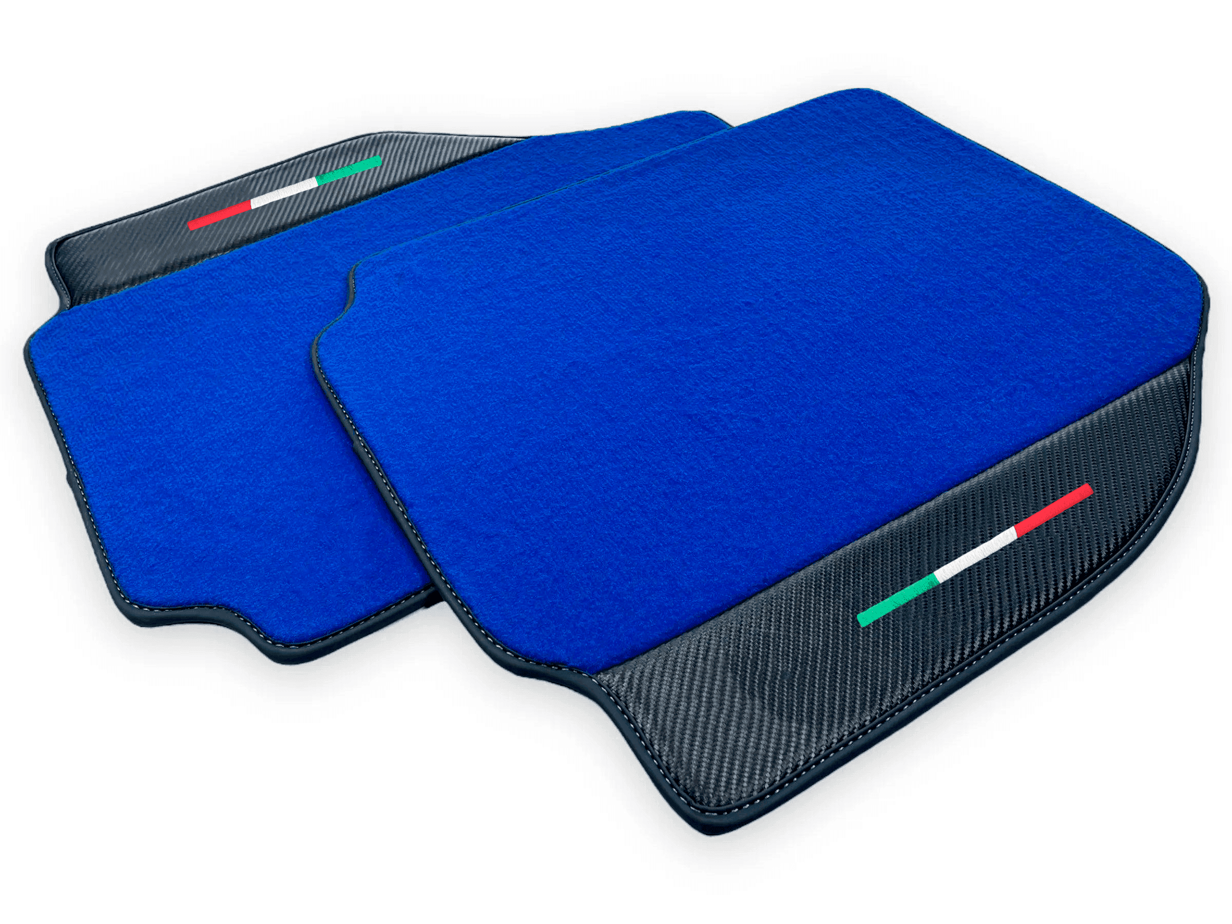 Blue Floor Mats For Ferrari 458 Speciale 2012-2015 Carbon Fiber Leather | Italian Edition