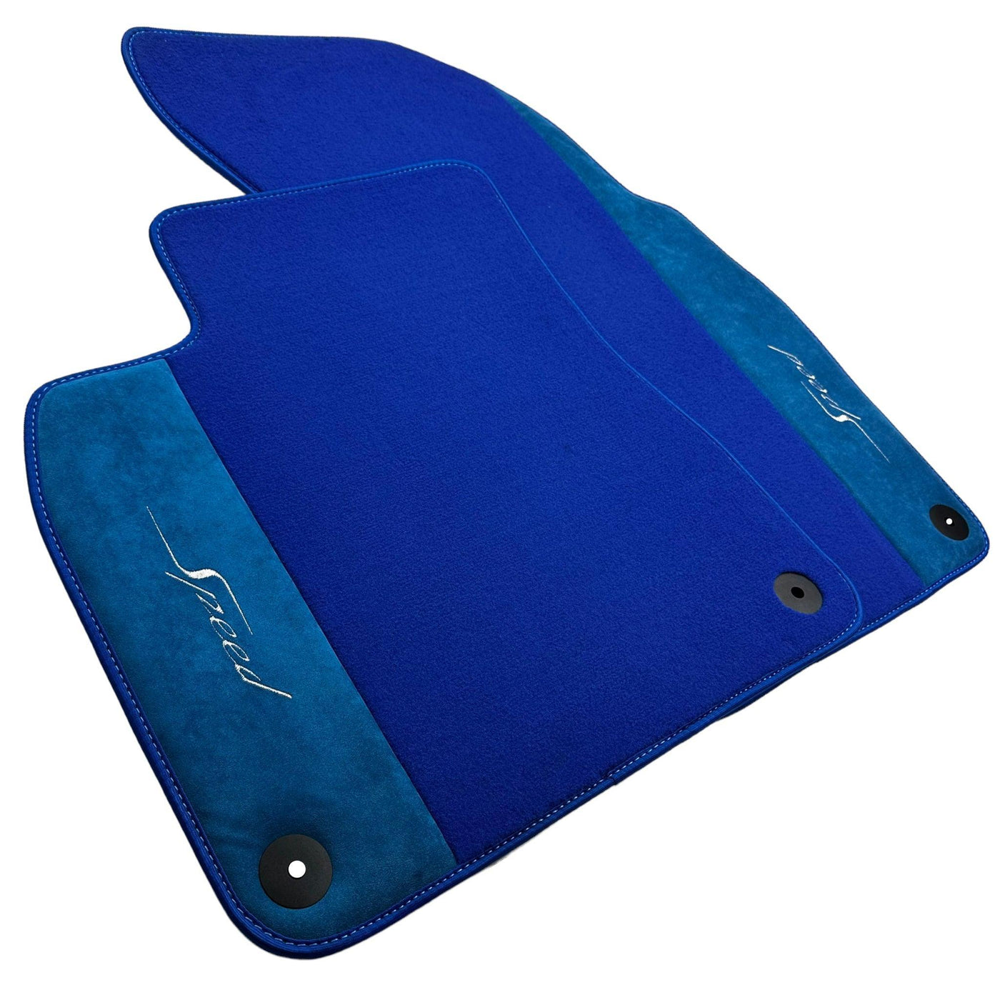 Blue Floor Mats For Bentley Bentayga (2015-2023) with Alcantara Leather - AutoWin