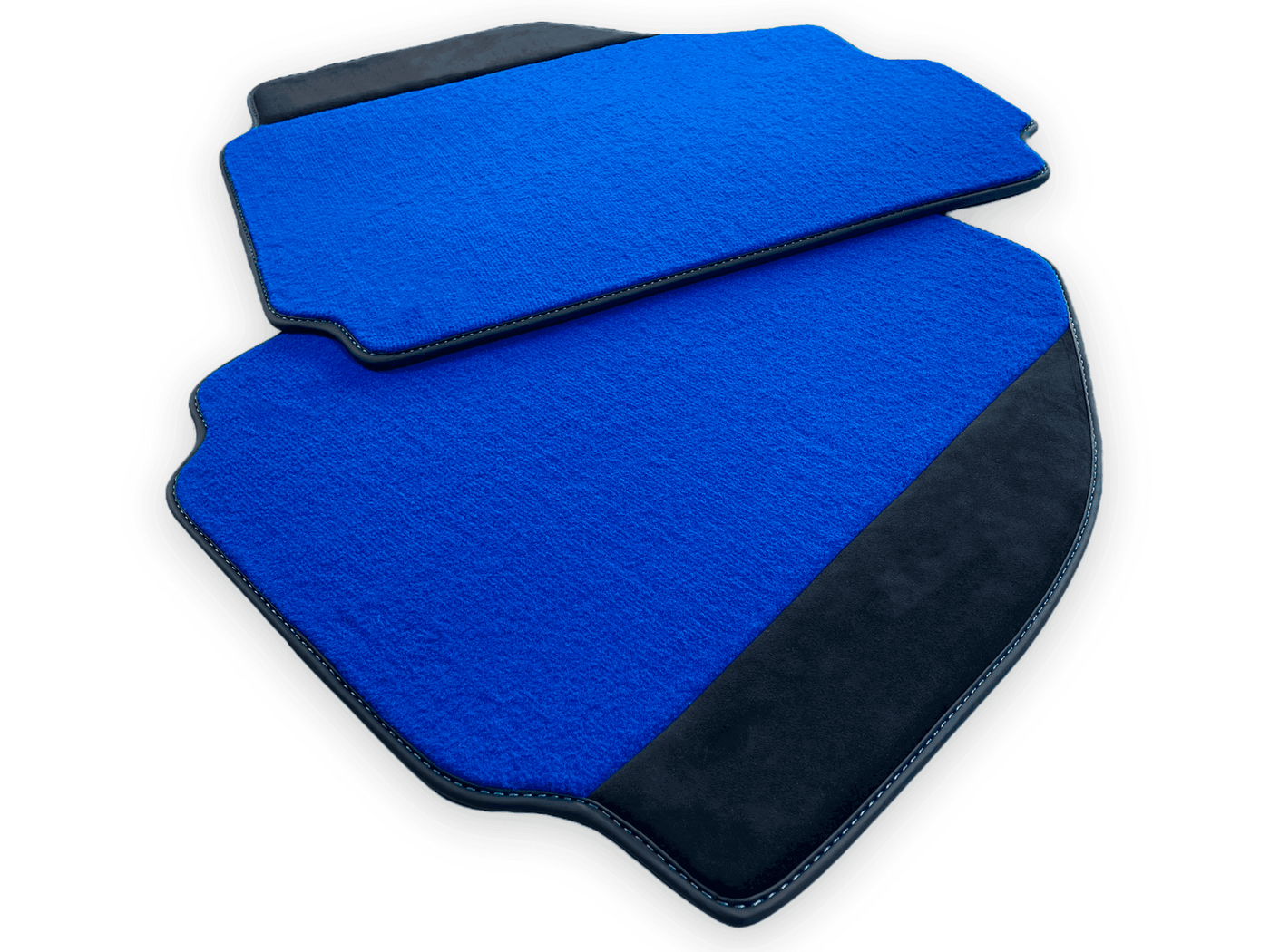 Blue Floor Mats For Ferrari 488 Pista Spider 2019-2021 With Alcantara Leather