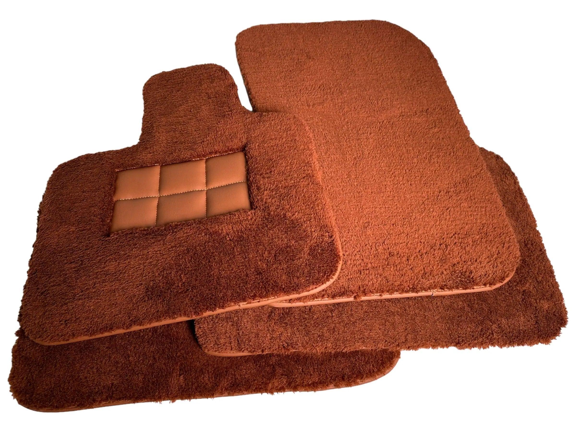 Brown Sheepskin Floor Mats For Bentley Flying Spur (2005-2013) Er56 Design Brand - AutoWin