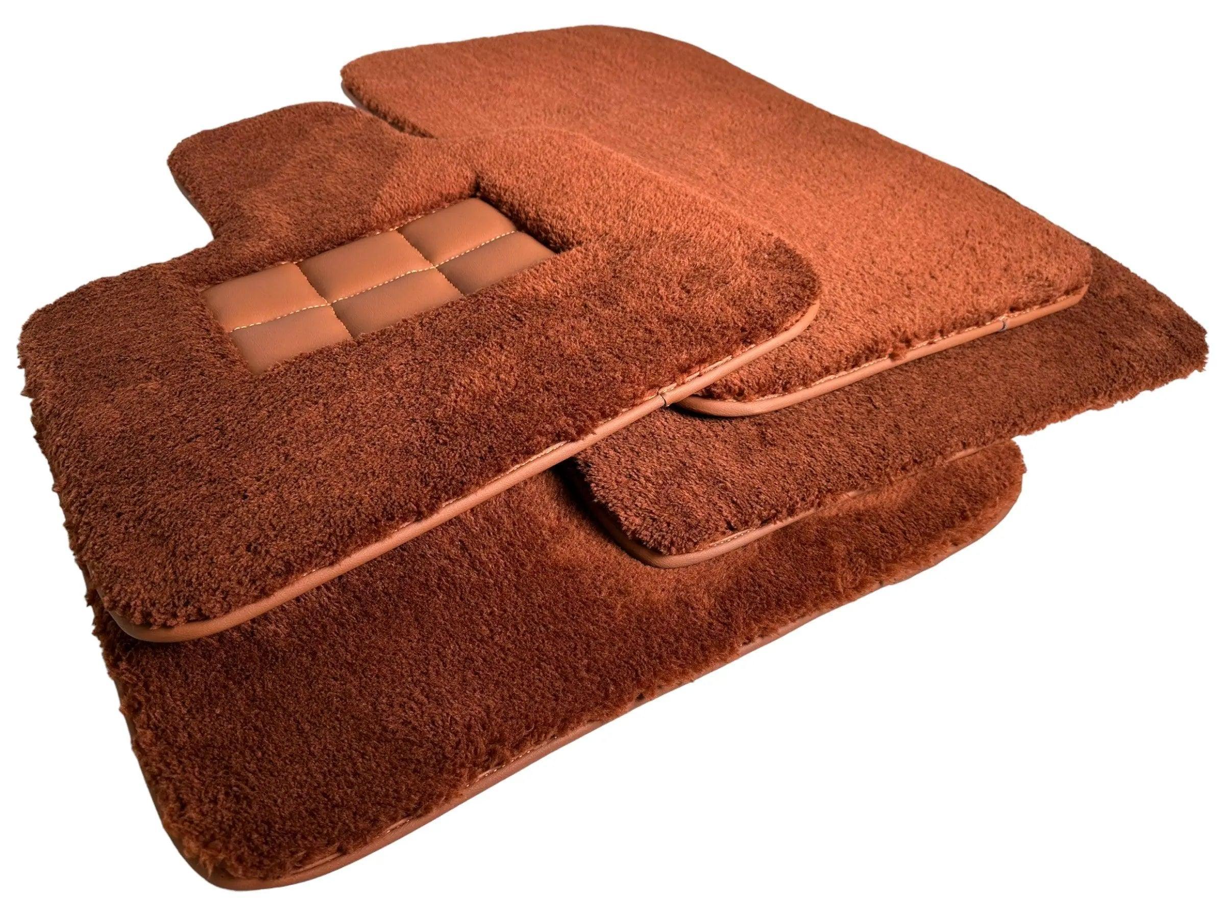 Brown Sheepskin Floor Mats For Bentley Flying Spur (2005-2013) Er56 Design Brand - AutoWin