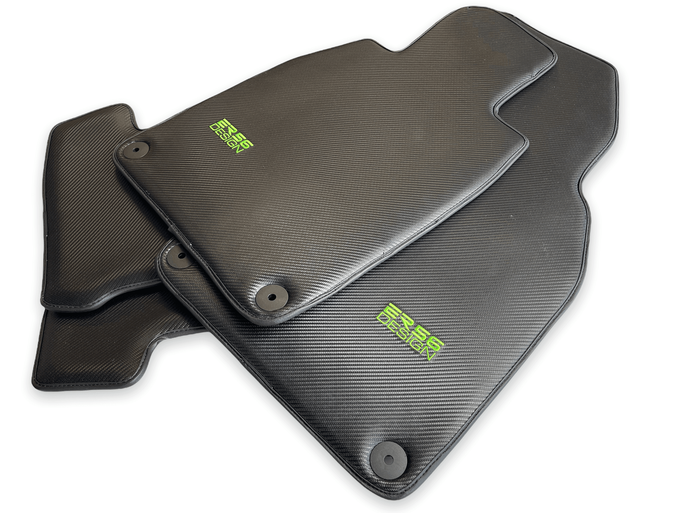 Carbon Fiber Floor Mats for Porsche Cayenne (2010-2018) Green Sewing - AutoWin