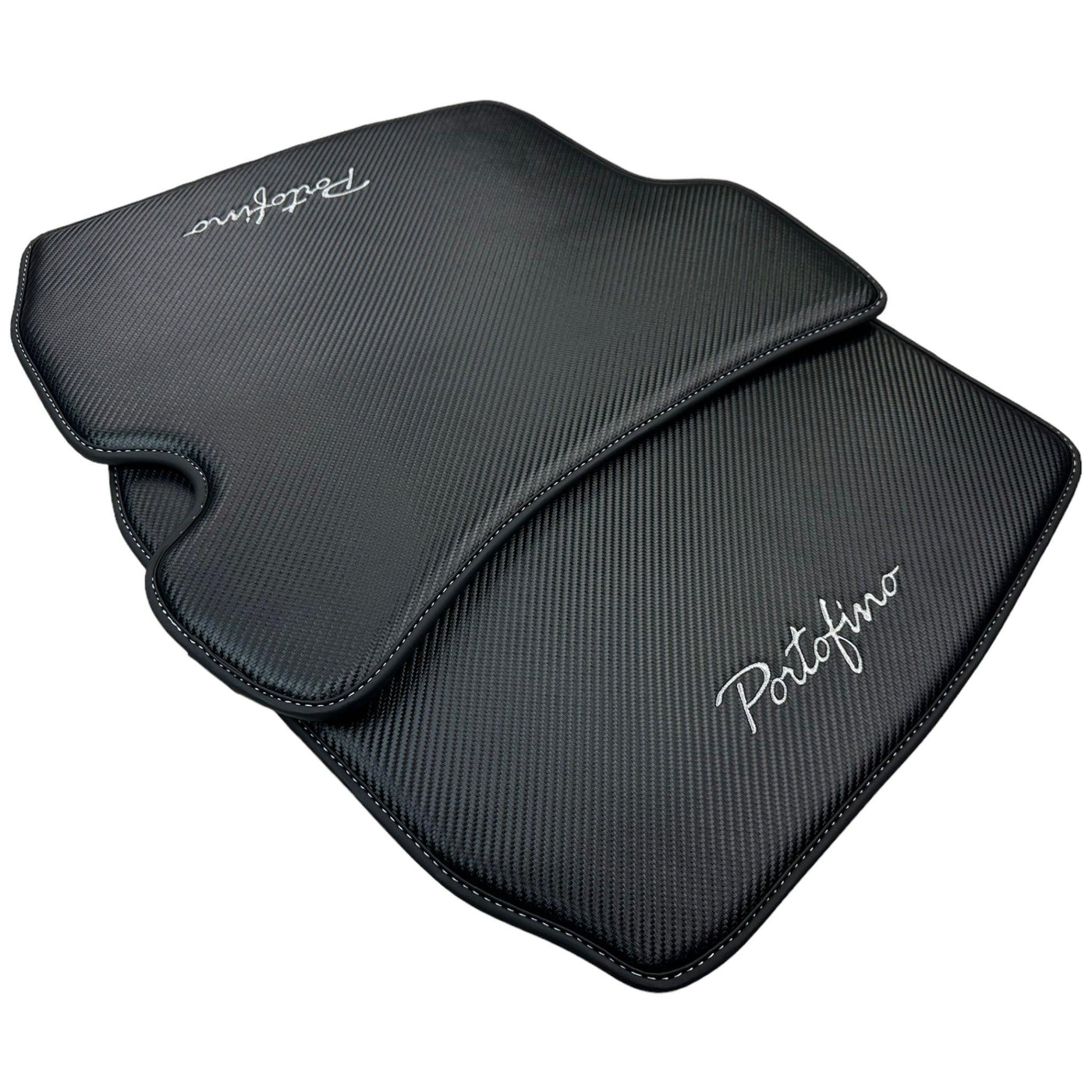 Carbon Fiber Leather Floor Mats For Ferrari Portofino (2018-2023) - AutoWin