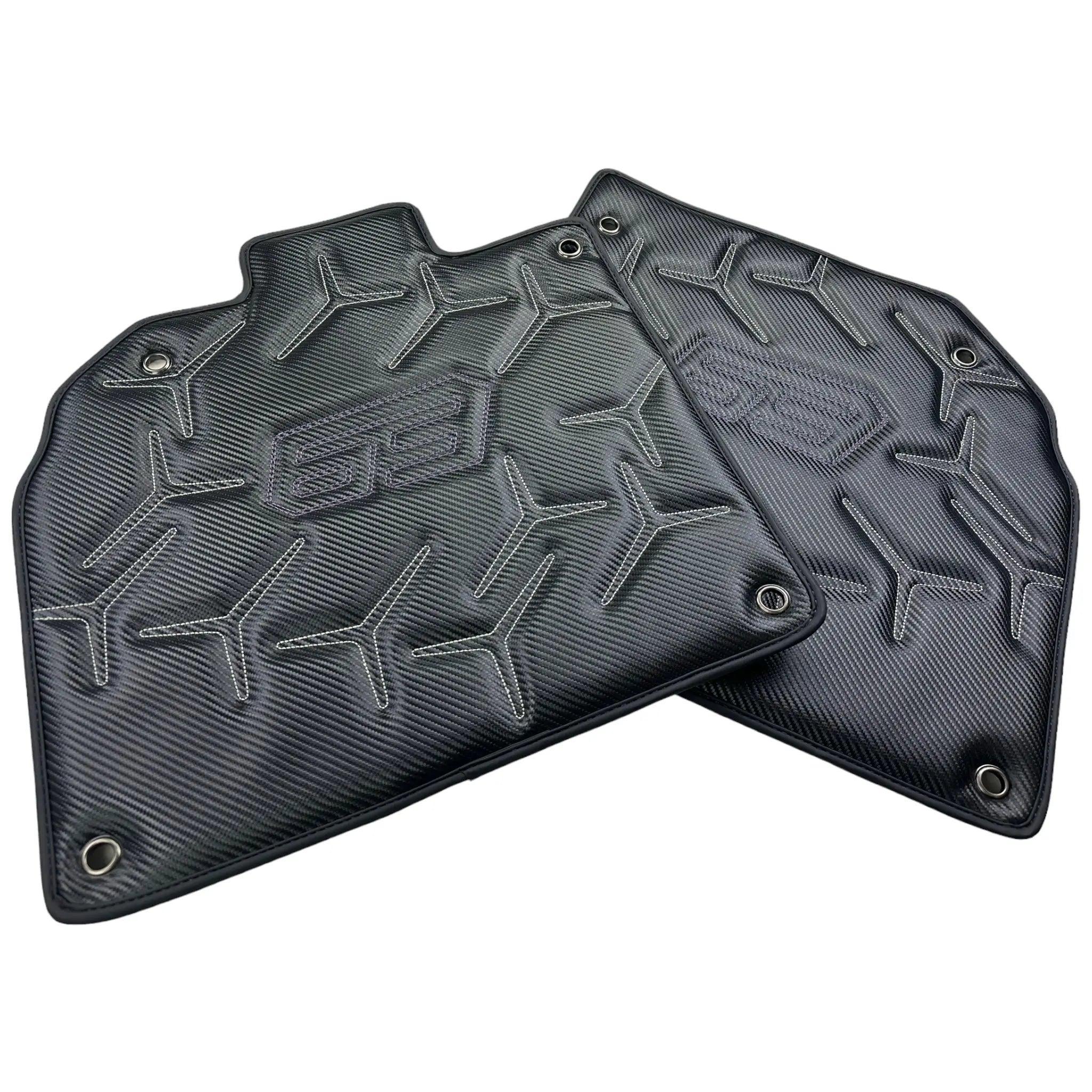Carbon Leather Floor Mats for Lamborghini Aventador SVJ 63 Edition - AutoWin