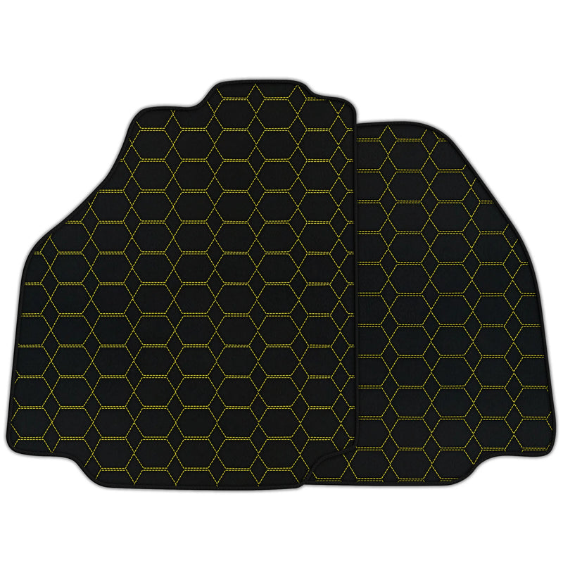 Tapetes de carro em couro personalizáveis com padrão hexagonal para Ferrari 458 Speciale (2012-2015)