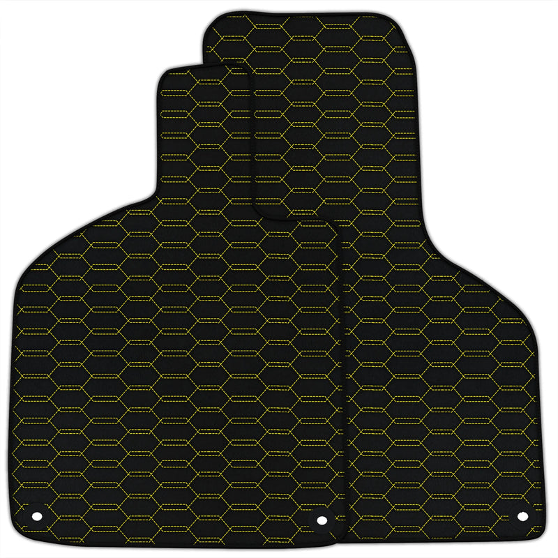 Tapetes de carro de couro personalizáveis com padrão hexagonal entrelaçado para Lamborghini Huracan EVO (2019-2024)