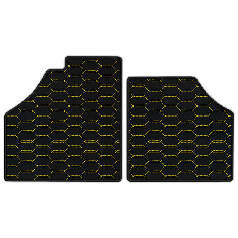 Tapetes de couro personalizáveis com padrão hexagonal entrelaçado para Ferrari Enzo (2002-2004)