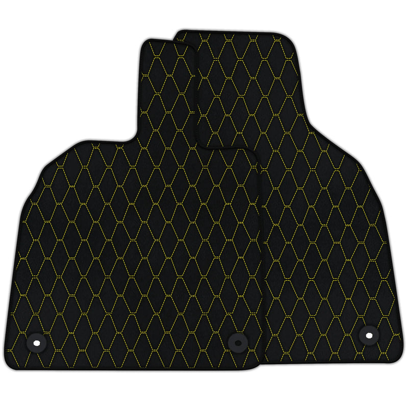 Tapetes de carro em pele personalizáveis com padrão hexagonal vertical para Lamborghini Aventador (2012-2022)